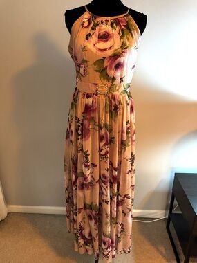 Alexa B Nites- Halter Maxi Dress in Blush Pink